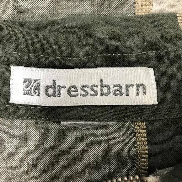 Dressbarn Green Plaid Zipper Front Jacket M/L - Picture 7 of 8